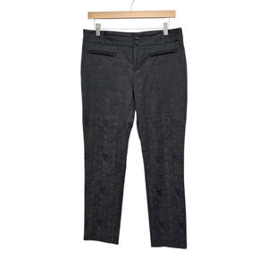 Cartonnier Charlie Ankle Pants Womens 8 Gray Blue Pattern‎ Slim Fit Zipper Hem